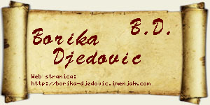 Borika Đedović vizit kartica